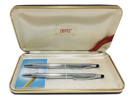 Cross Classic Century Ballpoint Pen &amp; Pencil Set, Chrome, USA MADE, NEW ... - £87.28 GBP