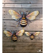 Set of 3, Luster Metal Bee, Wall/Fence Hanging - $40.88 CAD