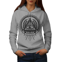 Wellcoda Triangle Crest Womens Hoodie, The Eye Casual Hooded Sweatshirt - £29.41 GBP