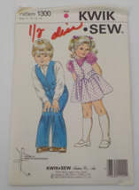 Kwik Sew Pattern #1300 Toddlers Szs 1-4 Clothes Pants Skirt Buttoned Vest Uncut - $14.99