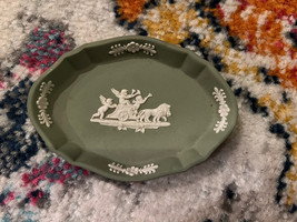 Wedgwood GREEN jasperware tray dish 3*4.5” - $5.99