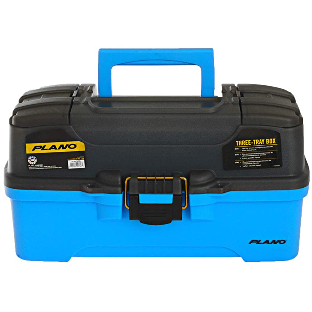 Primary image for Plano 3-Tray Tackle Box w/Dual Top Access - Smoke & Bright Blue