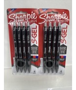 (2) Sharpie S-Gel Black Blue Red Ink .7 Grip Retractable Gel Pen 4pk COM... - $10.28