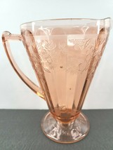 Jeannette Cherry Blossom Pink 36 Oz Cone Shaped Pitcher Depression 1930s Glass - £54.71 GBP