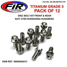 FIR titanium REPLACEMENT FRONT &amp; REAR DISC BOLTS HUSQVARNA TC125 TC250 - $37.78