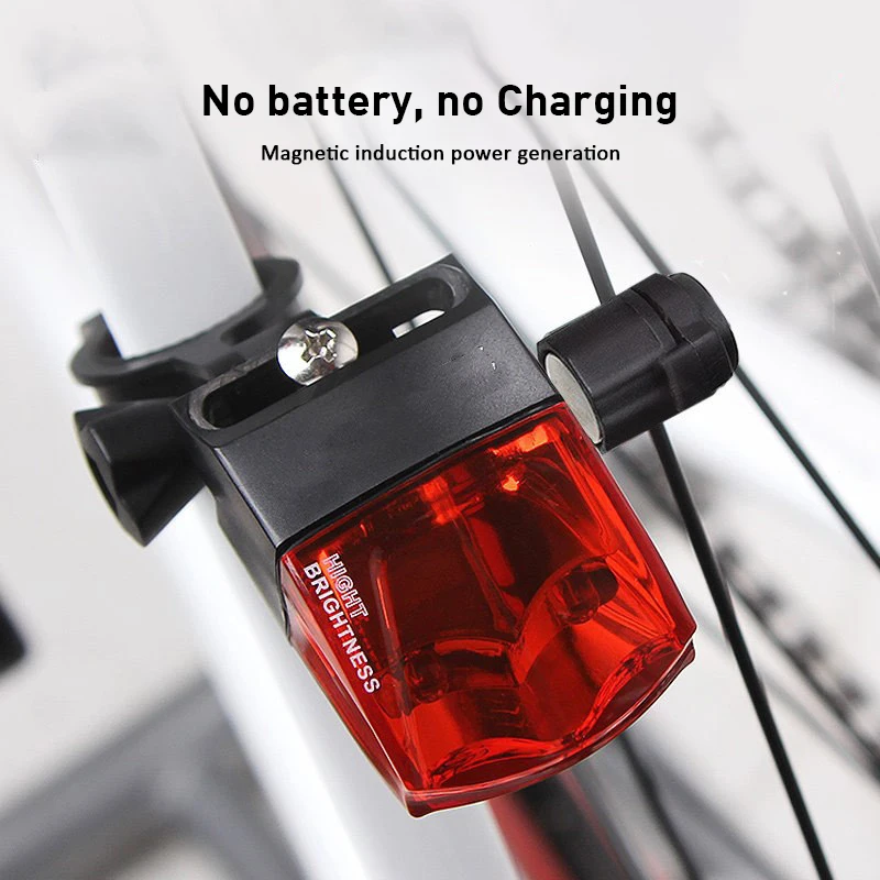 Electromagnetic Induction Bicycle Tail Light Self-powered Waterproof LED... - $10.28+
