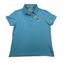 Tabs Bermuda Performance Polo Shirt Womens S Caymen Blue Floral Collar NWT - £41.61 GBP