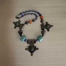 Vintage Nepal Tibetan Necklace Lapis Aventurine Ethnic Women&#39;s Handmade ... - $51.48