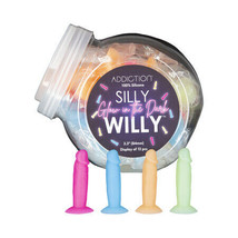 Addiction Silicone Silly Willy Mini Dongs Display of 12 3.3in Glow In Th... - £42.59 GBP