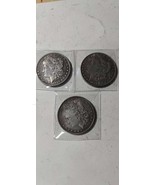 3 x Three USA Morgan Dollars coins 1885, 1886, 1887 - £46.61 GBP