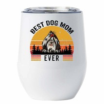 Shih Tzu Dogs Lover Tumbler 12oz Gift Best Dog Mom Ever White Tumblers Stainless - £18.09 GBP