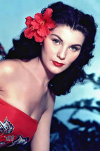 Debra Paget in Bird of Paradise bare shouldered in tropical dress red flower 24x - $23.99