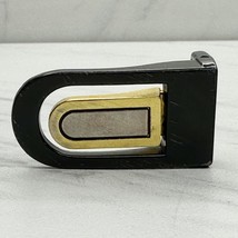 Small Black Silver and Gold Tone Clamp On Simple Basic Belt Buckle - £5.24 GBP