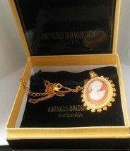 Antiques Roadshow Collectibles Gold-tone Cameo/Faux Pearl Necklace/Brooch - £33.63 GBP