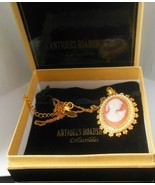 Antiques Roadshow Collectibles Gold-tone Cameo/Faux Pearl Necklace/Brooch - $59.06 CAD