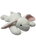 Ty Clover Pillow Pal White Bunny Plush Pink 15&quot; Plush Embroidered Eyes 1... - $12.82