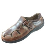 SH29 Klogs 8.5M Brown Leather Sandal Ventilated Clogs Hook And Loop - £11.30 GBP