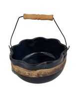 Pottery Bowl w/ Wooden Handle Blue Glaze Psalm 46:10 &quot;Be still &amp; Know th... - $308.63 MXN