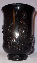 Fenton Black Glass Repousse Burmese Mandarin Vase Ca. 1977 - £39.58 GBP