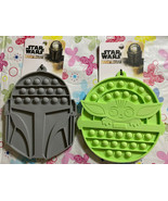 Disney Star Wars Mandalorian Baby Yoda &amp; Mando Silicone Pop Its Trivets NWT - £17.26 GBP