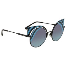 Fendi Hypnoshine Aqua Blue Striped Gradient Round Ladies Sunglasses - $148.49