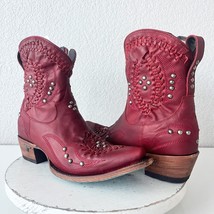 Lane COSSETTE Womens Cowboy Booties 9 Western Cowgirl Red Leather  Short... - $272.25