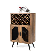 Wine Bar Cabinet for Liquor Industrial Buffet Sideboard with Removable W... - £173.05 GBP