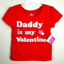 Infant &amp; Toddler Girls Red Daddy is My Valentine T-Shirt Tee Shirt NWT  2T - £7.55 GBP