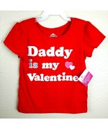 Infant &amp; Toddler Girls Red Daddy is My Valentine T-Shirt Tee Shirt NWT  2T - £7.58 GBP
