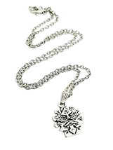 Green Man Necklace Herne Pendant 18&quot; Silver Tone Chain Pagan Wiccan Witchcraft - £4.95 GBP
