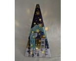 Light Up Festival Holiday Snow Christmas Town Empty Tin 6&quot; X 6&quot; X 12&quot; - £22.21 GBP