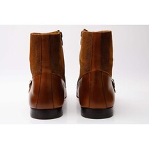 Preston Tan Leather & Suede Double Monk Strap Ankle Men Boot image 3