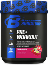 Bodybuilding.com Signature Pre-Workout Powder Fruit Punch 30 Servings Ne... - $29.00