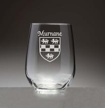 Murnane Irish Coat of Arms Stemless Wine Glasses (Sand Etched) - $68.00