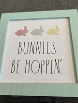 Rae Dunn Wooden Spring Easter Sign Bunnies Be Hoppin’ Easter Bunny - £15.14 GBP