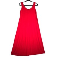Jostar Womens Small Maxi Dress Red Slinky No Iron Sleeveless Made In USA - £20.25 GBP