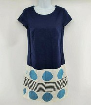 Boden Dress Size 4 Blue Short Sleeve Embroidered Cotton Casual - £38.88 GBP