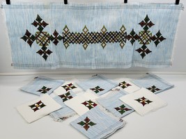MM) Tilet Pattern Symbol Decorative Embroidered Fringed 11 Napkins Table... - $11.87