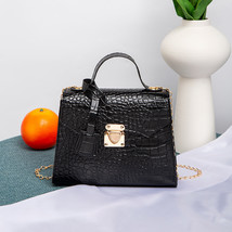 Crocodile pattern Kelly bag ladies hand bag simple handbag vintage small square  - £19.55 GBP
