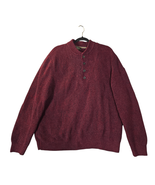 Eddie Bauer Mens XL Henley Sweater Ribbed Knit Burgundy Red Pullover Casual - $20.48 CAD