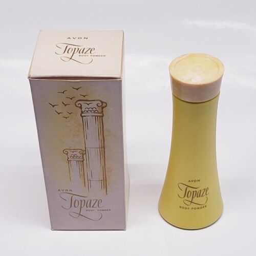 Avon Topaze Perfumed Body Talc Powder 4 oz- New Old Stock In Box -Rare Bottle - $29.59