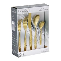 MegaChef La Vague 20 Piece Flatware Utensil Set, Stainless Steel Silverw... - £48.38 GBP