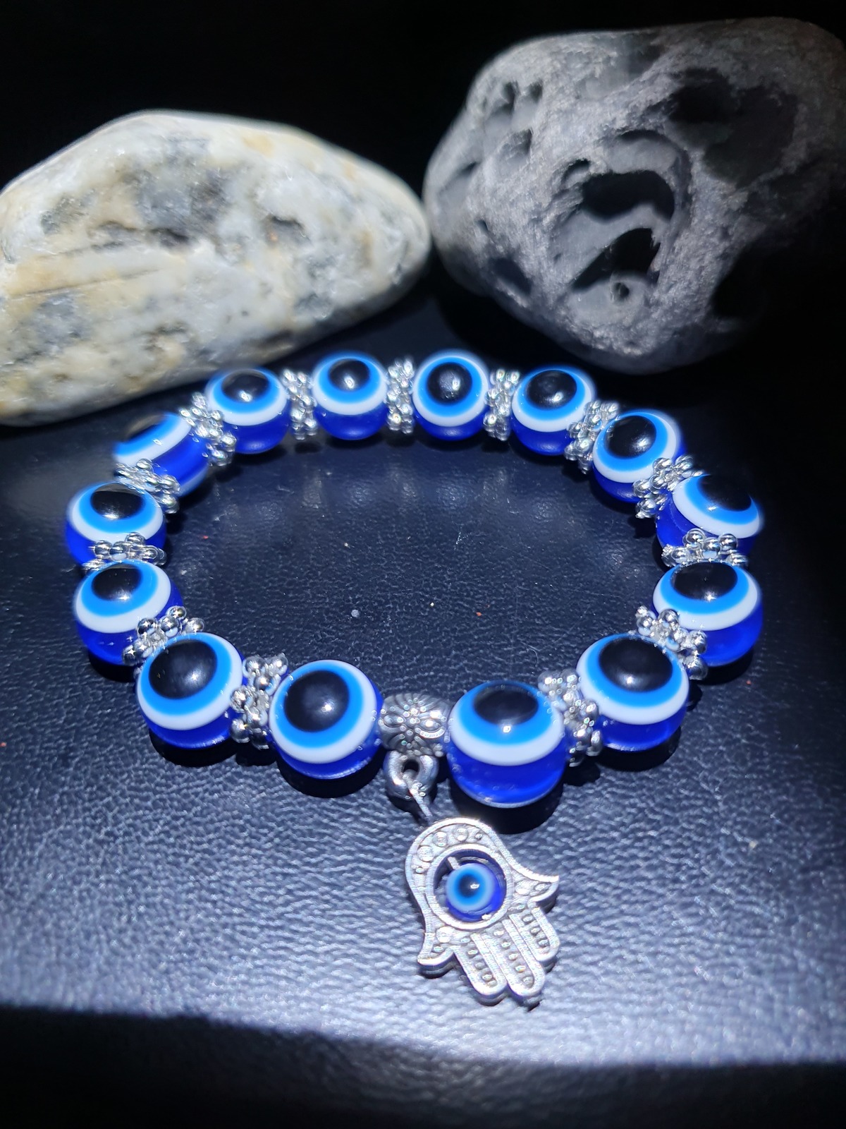 Haunted Voodoo Protection Bracelet Baron Samedi Spirit, Hamsa Hand, and ... - $77.00