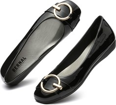 Round Toe Classic Metal Buckle Ballet Flats - $47.58