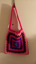 Two-Faced Granny Square Shoulder Bag, 16 x 16 inches - $18.00