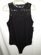 Torrid Plus Size 4X Super Soft Black Lace Trimmed Bodysuit, Snap Crotch - £19.60 GBP