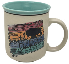 South Dakota Stoneware Coffee Mug Bison Buffalo South Dakota Western Cup - £9.00 GBP