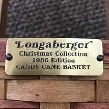 Longaberger Christmas Candy Cane Basket Red Splits 1986 Rare - $49.75