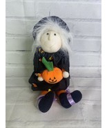Fun World Witch Plush Doll Halloween Toy Black Hat Candy Corn Dress Pumpkin - £8.20 GBP
