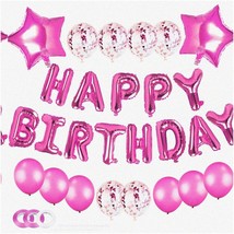 Celebrate &amp; Decorate: Pink F Mylar Letter Balloons, Confetti Latex Balloons, Gia - £20.19 GBP